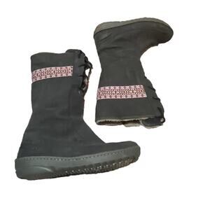 Teva Kiru Black Leather Tall Winter Snow Boots Womens Size 9 Southwestern Shoes